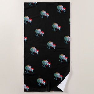 NEW ZEALAND XMAS  KIWI PAUA BEACH TOWEL