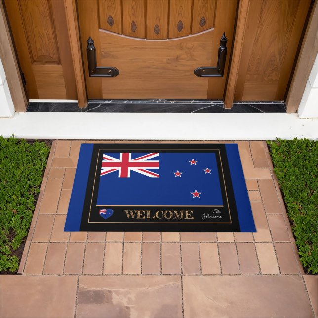New Zealand & Zealand Flag house mat /rugby sports (Outdoor)