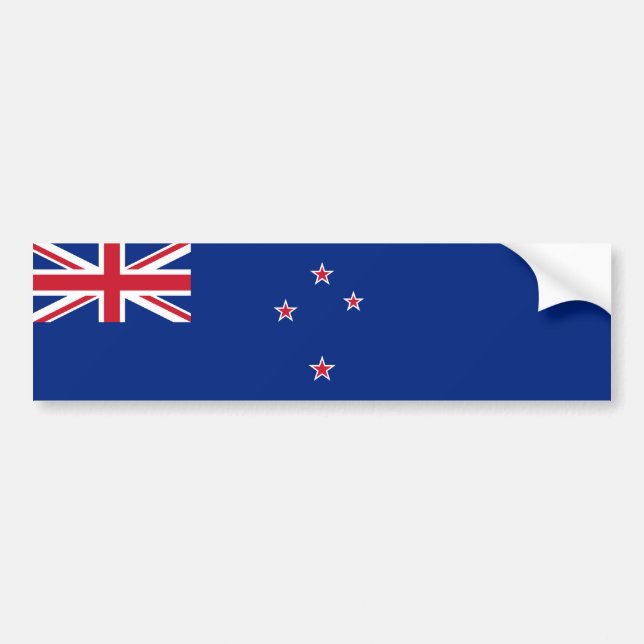 New Zealand/Zealander/Kiwi Flag Bumper Sticker (Front)