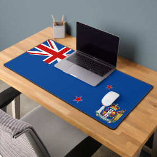 New Zealander flag-coat of arms Desk Mat