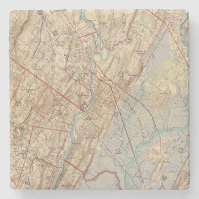 Newark and Paterson, New Jersey Stone Coaster (Front)