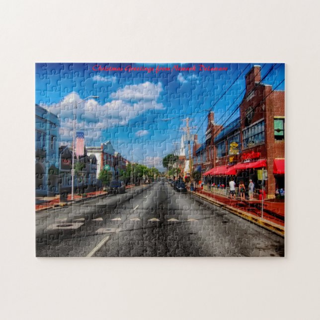 Newark Delaware Town. Christmas Greetings Jigsaw Puzzle (Horizontal)