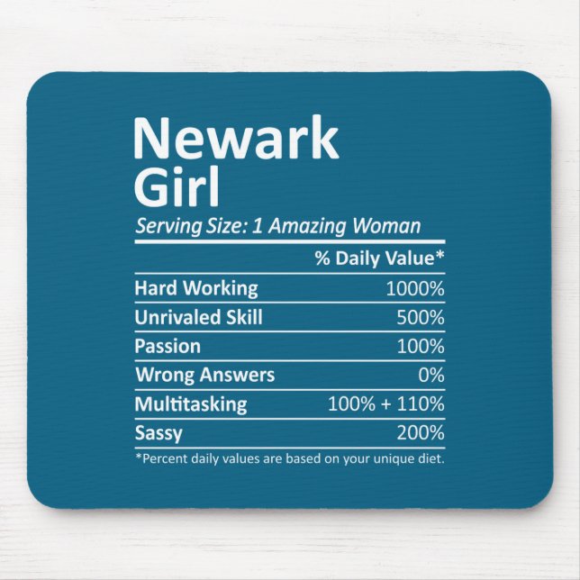 Newark Girl Nj New Jersey Funny City Home Roots  Mouse Mat (Front)