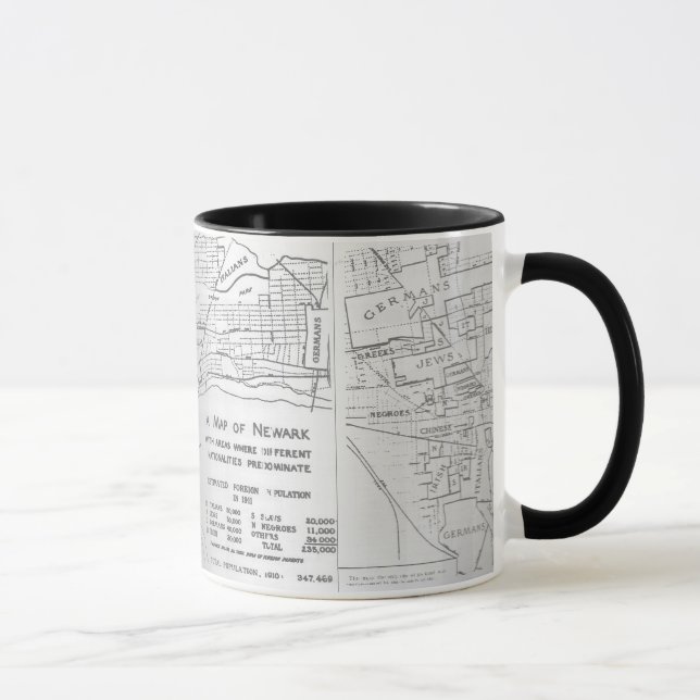 Newark New Jersey 1911 Ethnic Neighbourhood Map Mug (Right)
