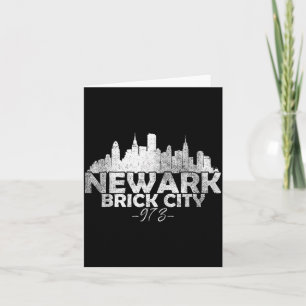 Newark New Jersey Nj Brick City Skyline  Card