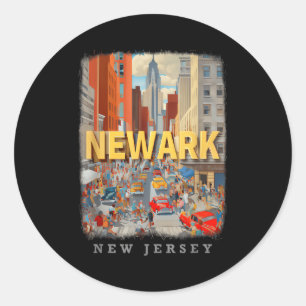 Newark New Jersey Nj Urban Energy Sd649  Classic Round Sticker