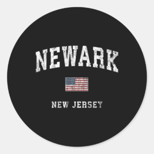 Newark New Jersey Nj Vintage American Flag Srts De Classic Round Sticker