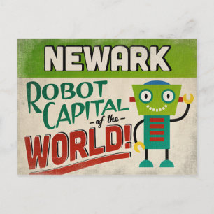 Newark New Jersey Robot - Funny Vintage Postcard