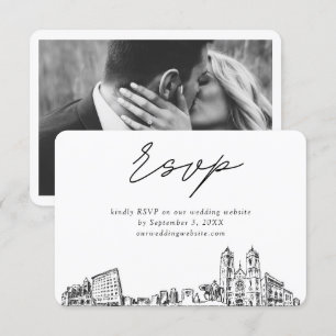 Newark Wedding Minimalist Sketch RSVP Enclosure Card