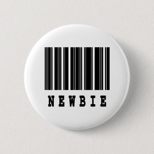 newbie barcode design 6 cm round badge