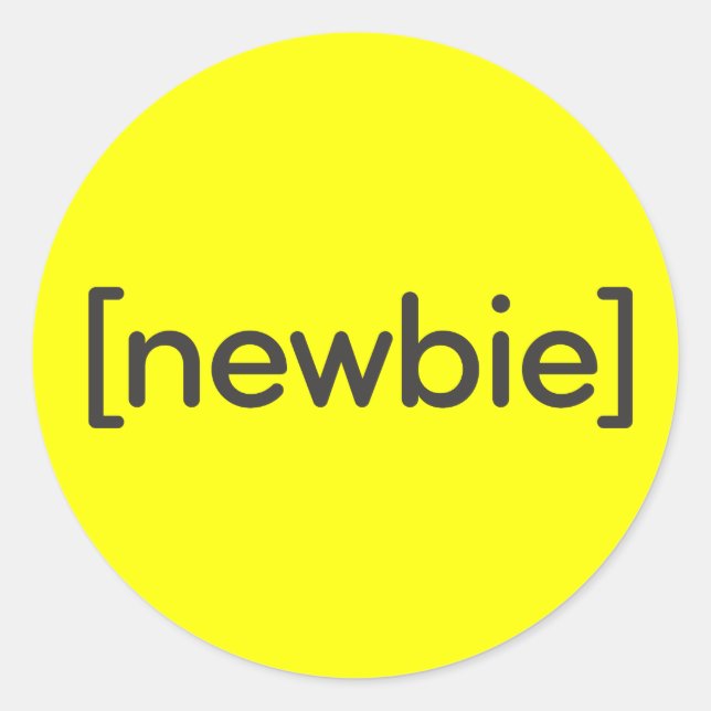 Newbie Classic Round Sticker (Front)