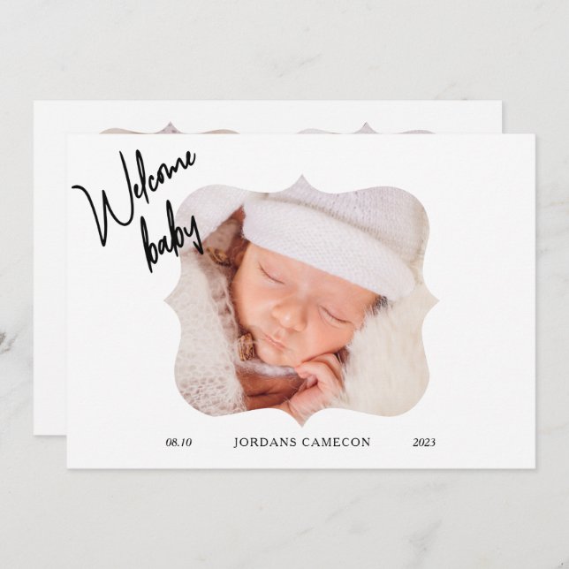 Newborn Baby Birth Announcement Photo Collage (Front/Back)