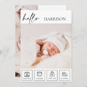 Newborn Baby Birth Announcement Photo Collage