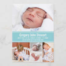 Newborn Baby Birth Announcement Photo Collage