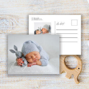 Newborn Baby Birth Announcement Photo Thank You Postcard