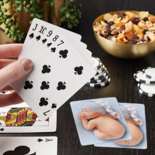 Newborn Baby Boy Photo Playing Cards