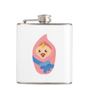 Newborn baby clipart hip flask