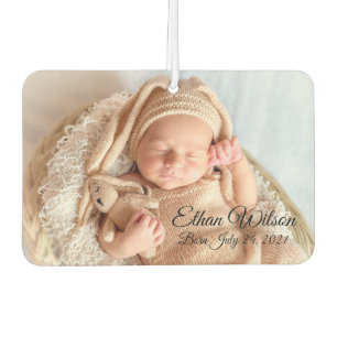 Newborn baby family Personalised Photo car Car Air Freshener
