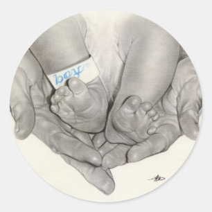 Newborn baby feet hands Sticker