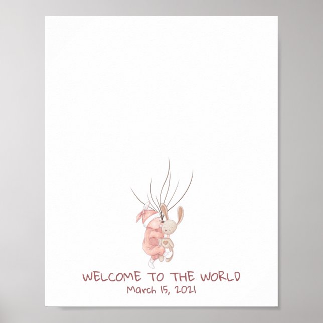 Newborn Baby Fingerprint Guest Book (Front)