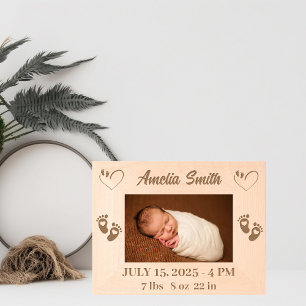Newborn Baby Footprint Etched Frames