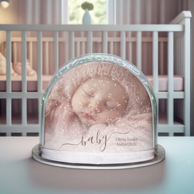 Newborn Baby Keepsake - Photo Personalised Snowglobe (Creator Uploaded)