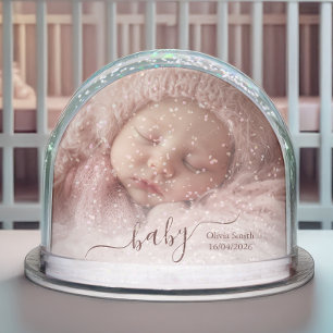 Newborn Baby Keepsake - Photo Personalized Snowglobe