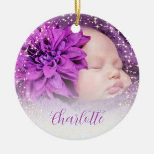 Newborn baby photo ceramic tree decoration