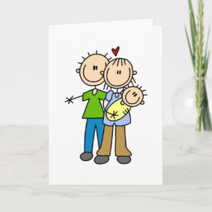 Newborn Baby Stick Figure Card