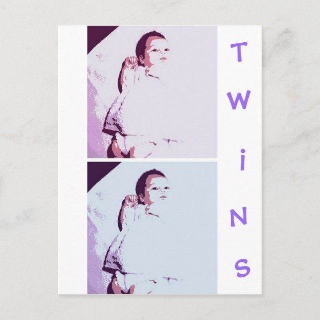 Newborn Baby Twins Postcard (Front)