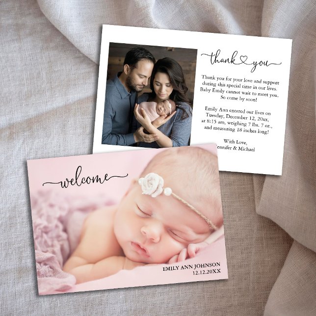 Newborn Baby Welcome with Photo Birth Announcement (Creator Uploaded)
