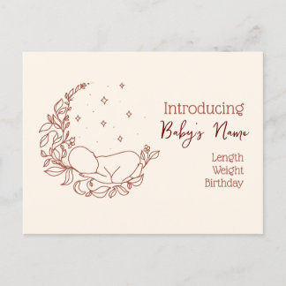 Newborn Birth Announcement Postcard
