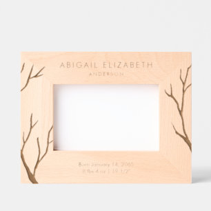 Newborn Birth Details Personalised  Etched Frames
