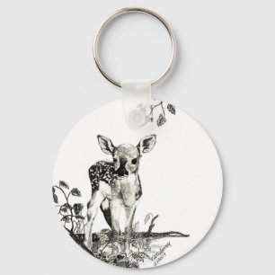 newborn fawn 2 key ring