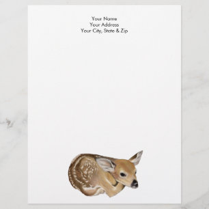 Newborn Fawn Custom Letterhead