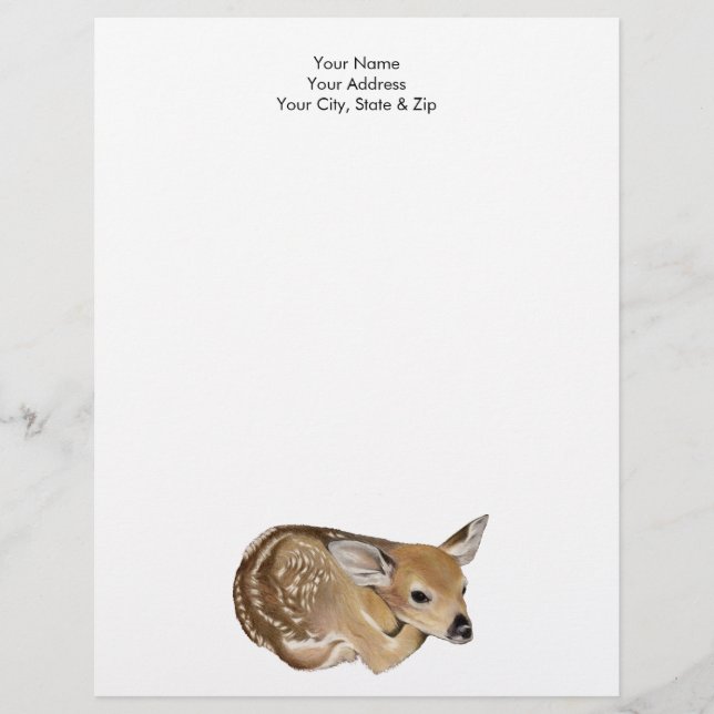 Newborn Fawn Custom Letterhead (Front)