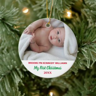 Newborn First Christmas Custom Photo Cute New Baby Ceramic Tree Decoration