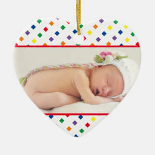 Newborn First Christmas Photo and Name Baby Ceramic Tree Decoration