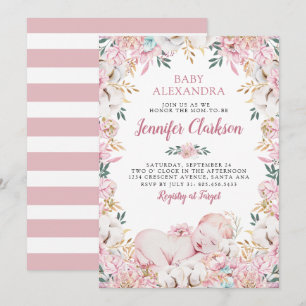 Newborn Floral Baby Shower Invitation