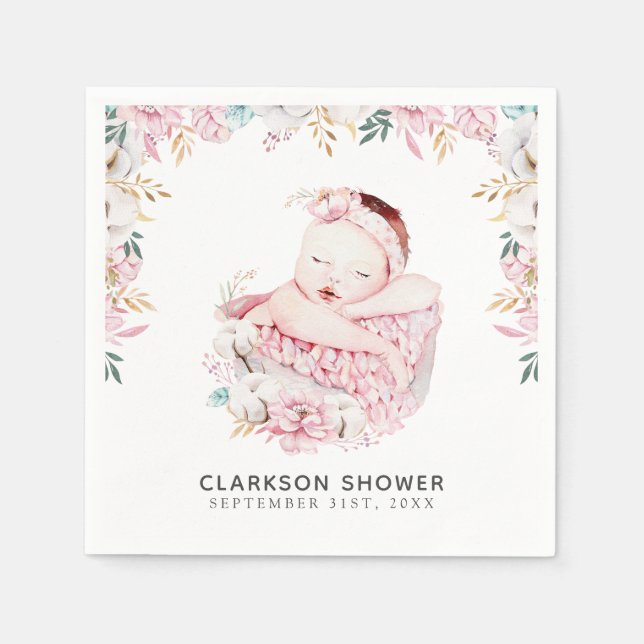 Newborn Floral Napkin (Front)