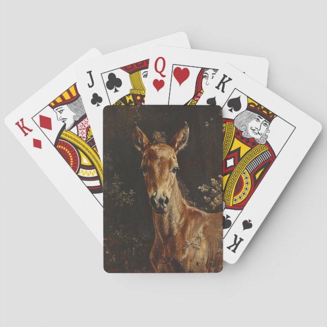 Newborn Foal Painting Playing Cards (Back)