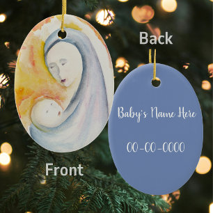Newborn Gift Madonna and Child Ceramic Tree Decoration