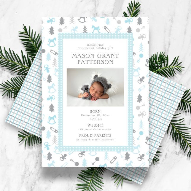 Newborn Holiday Photo Aqua Grey (Creator Uploaded)