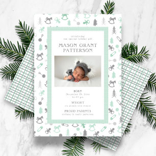 Newborn Holiday Photo Mint Grey