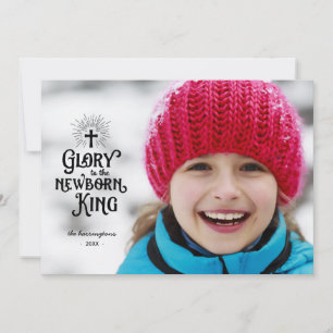 Newborn King Religious Christmas 1-Photo Holiday Card