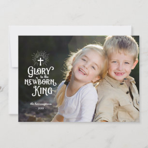 Newborn King   Religious Holiday Photo Card