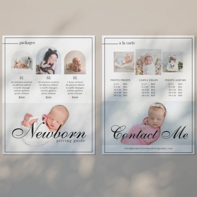 Newborn Maternity Photography Session Price Sheet (Creator Uploaded)