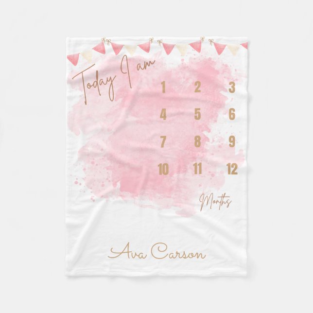 Newborn Monthly Milestone Blanket  (Front)