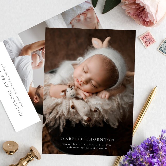 newborn photo baby birth announcement (Creator Uploaded)