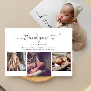 Newborn Photo Collage Birth Announcement Thank You